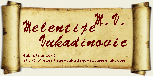 Melentije Vukadinović vizit kartica